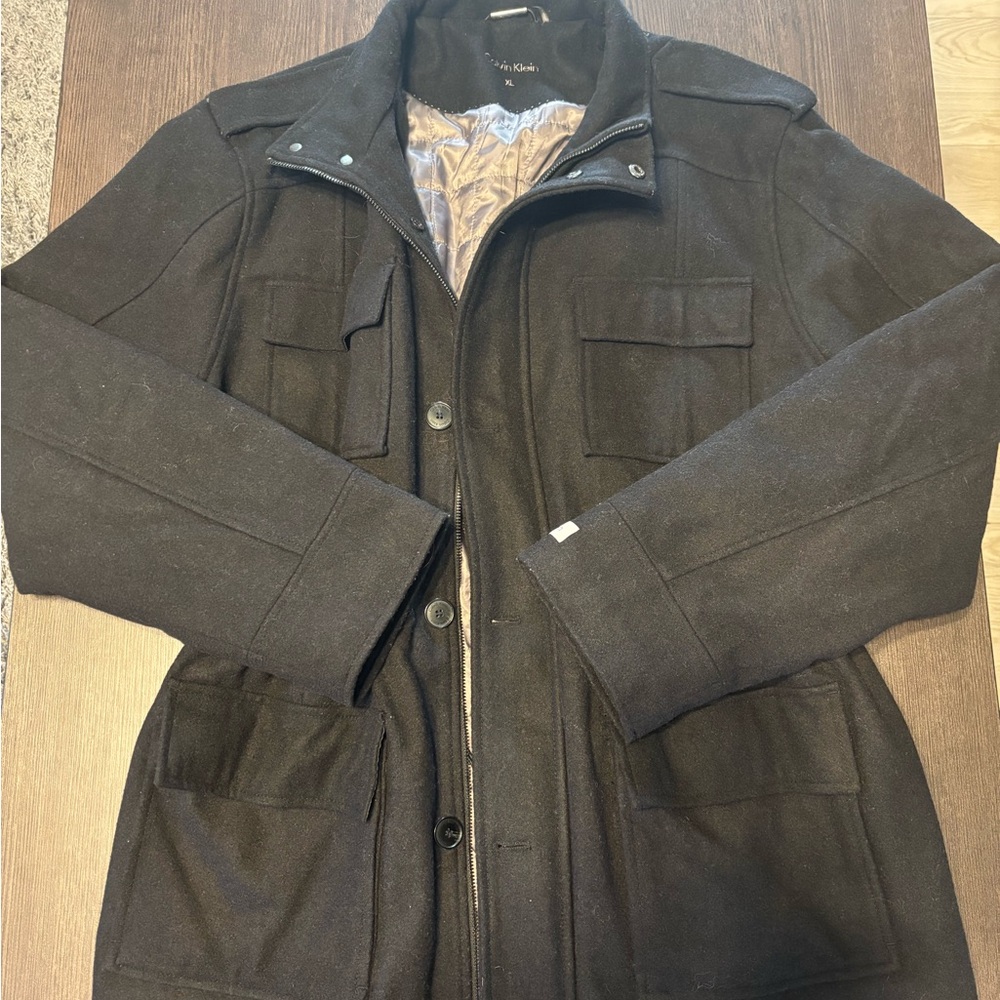 Calvin Klein Black Wool Blend Jacket